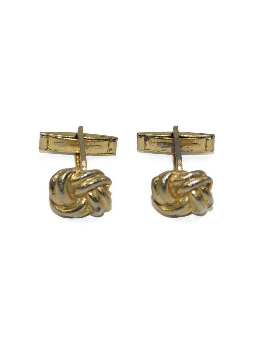 Vintage Gold Tone Knot Cuff Links.
